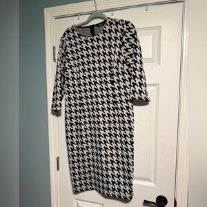 10 Items for $20: Allegra K Black and White Houndstooth Long Sleeve Dress